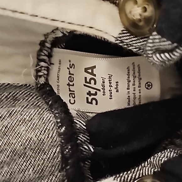 Carter's Black Plaid 5t - Picture 2 of 2